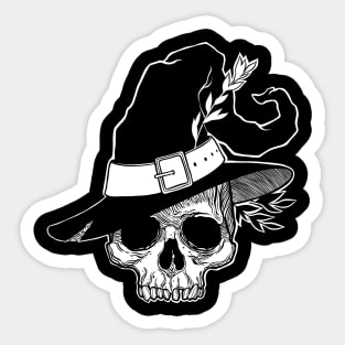 Dead Witch Skull. Happy Halloween Sticker